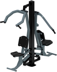 Тяга верхняя + жим от груди (серый) - Уличный тренажер двойной - СТ 027-13.И1, фото 2 Тяга верхняя + жим от груди (серый) - Уличный тренажер двойной - СТ 027-13.И1, фото 2