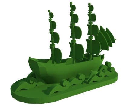 Топиари Корабль, h - 1000 см, зеленый - газон Premium, фото 3