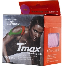 Тейп кинезиологический Tmax Extra Sticky Pink (5 см x 5 м), арт. 423136, розовый