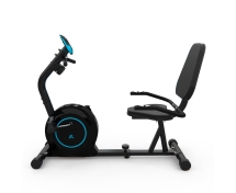 Велотренажер DFC B504R магнитный (черный корпус, голубая полоса) Велотренажер DFC B504R магнитный (черный корпус, голубая полоса)