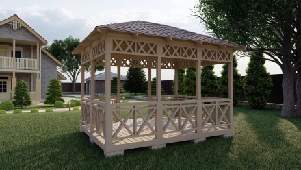 Прямоугольная беседка ДАНДИ, фото 2