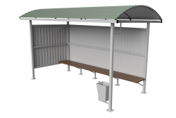 Остановочный павильон №3, 4400х2200х2500 мм, материал: металл Остановочный павильон №3, 4400х2200х2500 мм, материал: металл