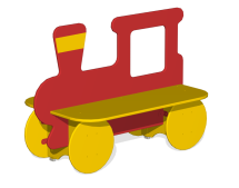 Лавочка Паровозик МФ-05.5 двойная для детской площадки Лавочка Паровозик МФ-05.5 двойная для детской площадки