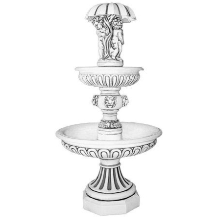 Фонтан скульптурный "Девочка и мальчик под зонтом" 2 чаши артикул 775, фото 1