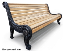 Скамейка чугунная Город, Сосна 1,5 м Скамейка чугунная Город, Сосна 1,5 м