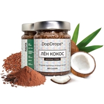 Шоколадная паста с кокосом, льном и стевией, в стекле, 265г Шоколадная паста с кокосом, льном и стевией, в стекле, 265г