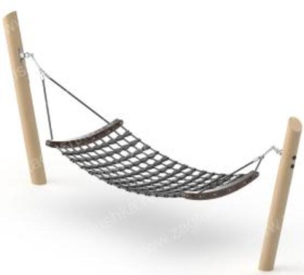 Гамак из каната и пластиковых соединителей 3346x920x812 мм для детской площадки, фото 4