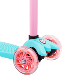 Самокат 3-колесный Snappy 3D, 120/80 мм, мятный/розовый, фото 5