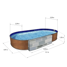 Бассейн Лагуна 9,0х4,5х1,25 м (Принт)
