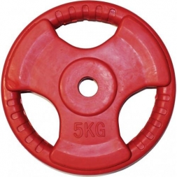 Диск обрезиненный ZSO цветной &quot;3 HANDLE&quot; D-26, 5 кг, фото 1