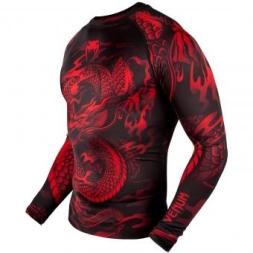 Рашгард Venum Dragon's Flight Black/Red L/S, фото 2