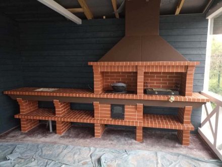 Печь Аристократ 730 S Прямоугольный кирпич красный с коричневым, фото 4