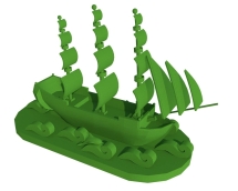 Топиари Корабль, h - 100 см, зеленый - газон Premium