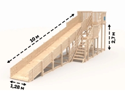 Зимняя горка "IgraGrad Snow Fox", скат 10 м, без окраски, фото 3