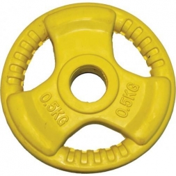 Диск обрезиненный ZSO цветной &quot;3 HANDLE&quot; D-26, 0,5 кг, фото 1