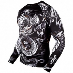 Рашгард Venum Dragon's Flight Black/White L/S, фото 2