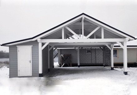 Навес для автомобилей с хозблоком РИЧМОНД Базовая комплектация, фото 1