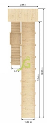 Зимняя горка "IgraGrad Snow Fox (Домик)", скат 10 м, без окраски, фото 6