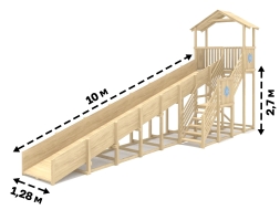 Зимняя горка "IgraGrad Snow Fox (Домик)", скат 10 м, без окраски, фото 2
