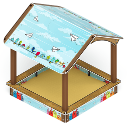 Песочный дворик с навесом Домик (Коты) - ИО 6.01.02-02, фото 3