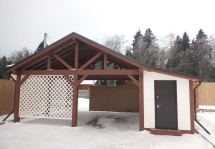 Навес для автомобилей с хозблоком РИЧМОНД Премиум комплектация