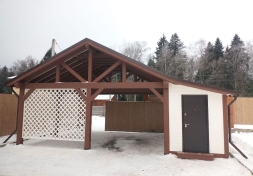 Навес для автомобилей с хозблоком РИЧМОНД Премиум комплектация, фото 4