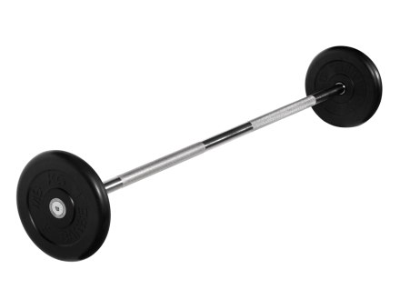 Штанга неразборная &quot;Barbell&quot; с чёрными дисками d 25 мм, 15 кг, фото 1