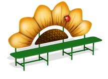 Лавочка Подсолнух МФ-05.13Х для детской площадки Лавочка Подсолнух МФ-05.13Х для детской площадки