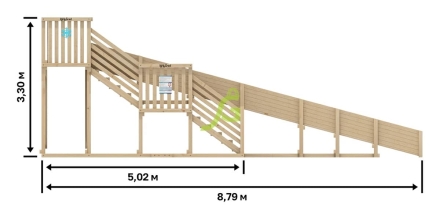 Зимняя горка "IgraGrad Snow Fox", скат 8 м, без окраски, фото 5