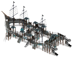 Детская игровая площадка Баркентина Лагуна (нержавейка скат) ДИК 2.03.3.06-22 H=1200 Н=1500 H=2000, фото 4