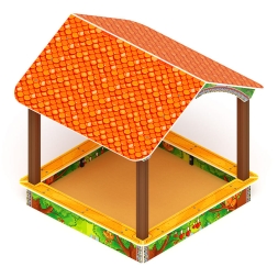 Песочный дворик с навесом Домик (Полянка) - ИО 6.01.02-03, фото 1