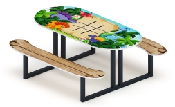 Столик детский овальный Крестики-нолики - МФ 31.01.09-03, фото 1