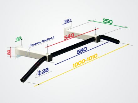 Турник настенный SportElite «Слим 1» разборный, черный, фото 3