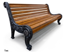 Скамейка чугунная Город, Сосна 3,0 м Скамейка чугунная Город, Сосна 3,0 м