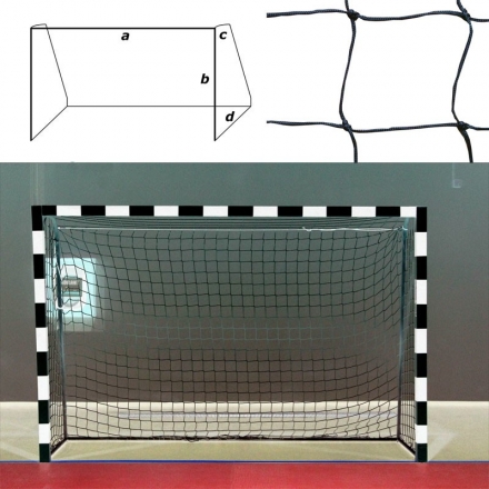 Сетка ганд./футзал., арт.FS-G №15, ЧЕР a:3.0 b:2.0 c:0.8 d:1.0 м, нить 3,5мм ПП, яч.10*10см, чер, фото 1