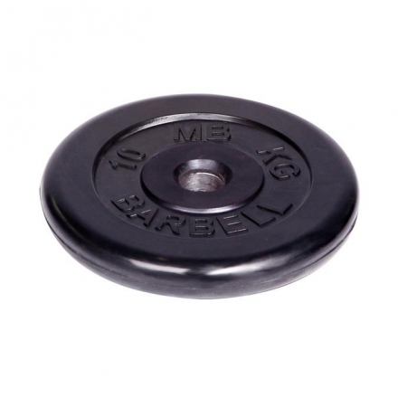 Диск обрезиненный Barbell d 51 мм чёрный 10 кг, фото 1