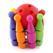 Кегли Малые - 24см 8шт, мячик 14см, в держателе