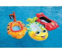 Надувной плотик круг Intex 59380 "Ботик" 3 вида 107х94см 3-6 лет