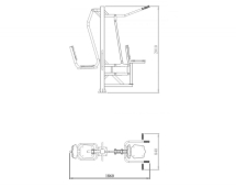 Уличный тренажер TORUDA "Жим ногами + вертикальная тяга"