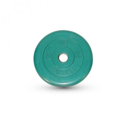 Диск обрезиненный Barbell d 51 мм цветной 10 кг, фото 1