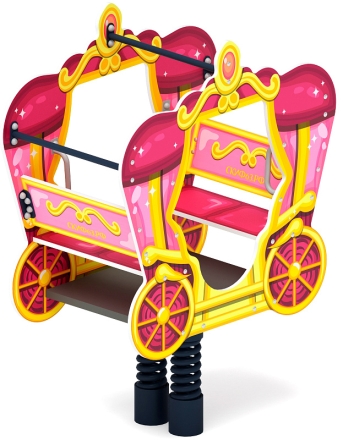 ИО 23.03.03-03 Качалка на пружине карета Золотая, фото 3