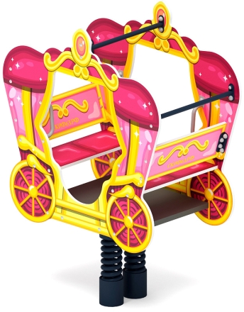 ИО 23.03.03-03 Качалка на пружине карета Золотая, фото 1