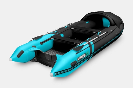 Gladiator E 450 PRO AIR черно-бирюзовый моторная лодка ПВХ, фото 2
