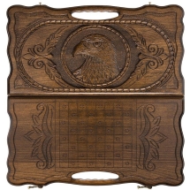 Нарды резные "Орел" с ручкой 50, Haleyan