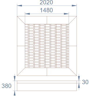 Батут квадратной формы, антивандальный, для детских площадок, цвет черный/черный – S1500-9005/9005, фото 7