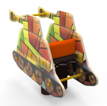 Качели на пружине «Танк», паттерн "Этник" КЧ052.01 Качели на пружине «Танк», паттерн "Этник" КЧ052.01