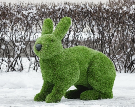 Топиари композиция Зайцы, 3 шт - газон Premium, фото 4