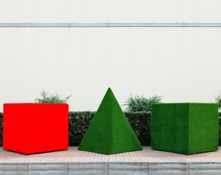 Топиари композиция геометрические фигуры Кубы и пирамида - газон Eco, фото 1