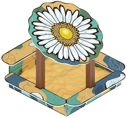 Песочница с навесом Ромашка (Пастель) - ИО 5.01.16-01, фото 4