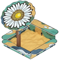 Песочница с навесом Ромашка (Пастель) - ИО 5.01.16-01, фото 1